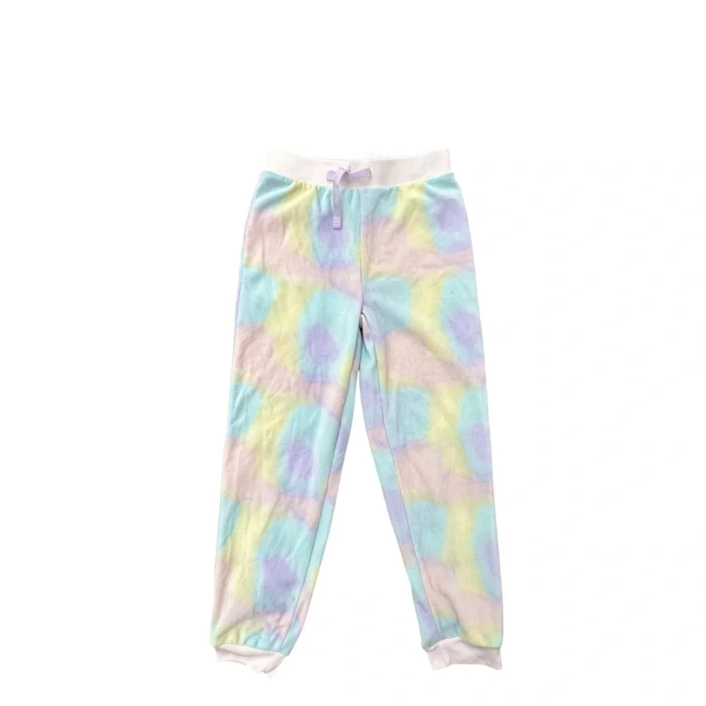Lands’ End Fleece Girls Tie Dye Pajama Set M 10/12